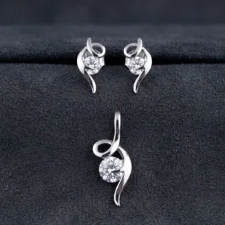 Elegant Halo Pendant Set