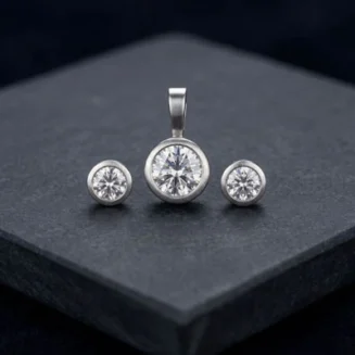 Classic Solitaire Spark Pendant Set
